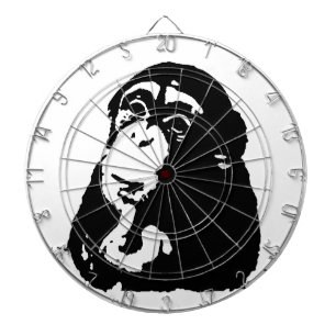 Pop Art Thinking Chimpanzee Dartboard