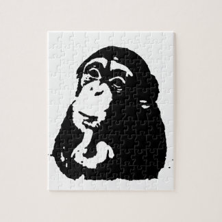 Pop Art Thinking Chimpanzee Jigsaw Puzzle