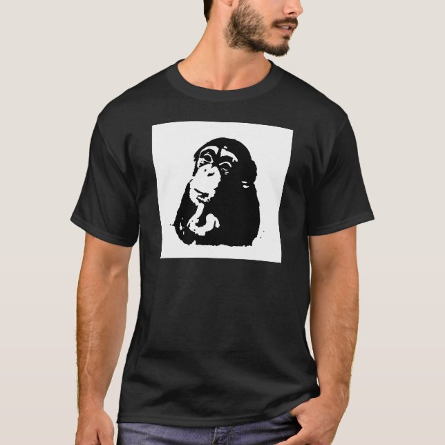 Pop Art Thinking Chimpanzee T-Shirt (Front)