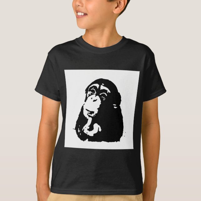 Pop Art Thinking Chimpanzee T-Shirt (Front)