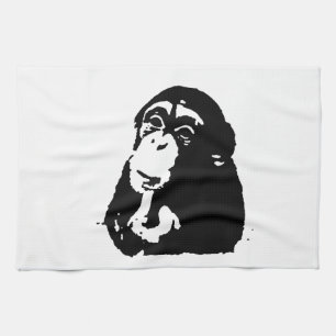 Pop Art Thinking Chimpanzee Tea Towel