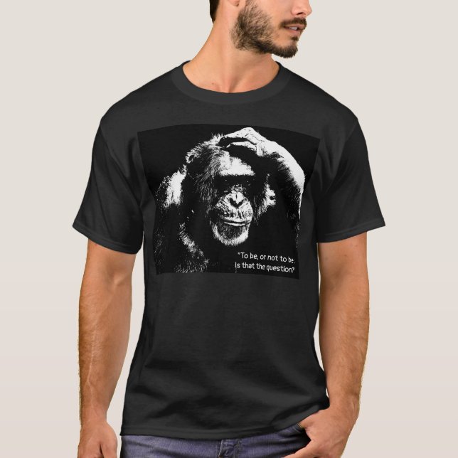 Pop Art Thinking Monkey Shakespeare Quote Men's T-Shirt (Front)
