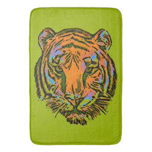Pop Art TIGER HEAD + your backgr. & ideas Bath Mat