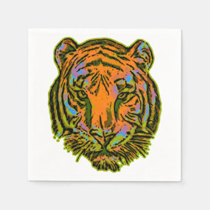 Pop Art TIGER HEAD + your backgr. & ideas Napkin