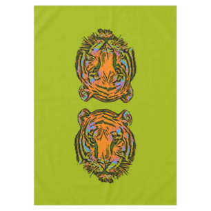 Pop Art TIGER HEAD + your backgr. & ideas Tablecloth