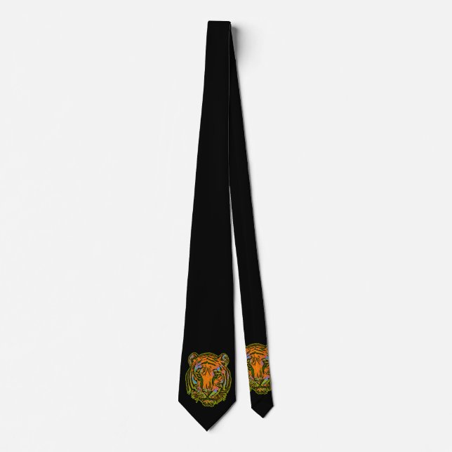 Pop Art TIGER HEAD + your backgr. & ideas Tie (Front)