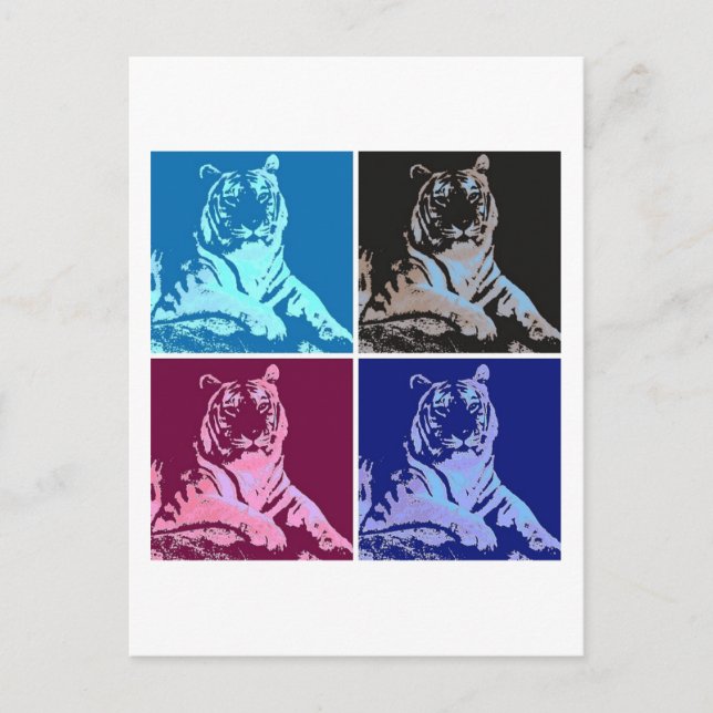 Pop Art Tigers Postcard (Front)
