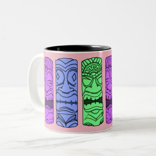 Pop Art Tiki Head Mug (Front Left)