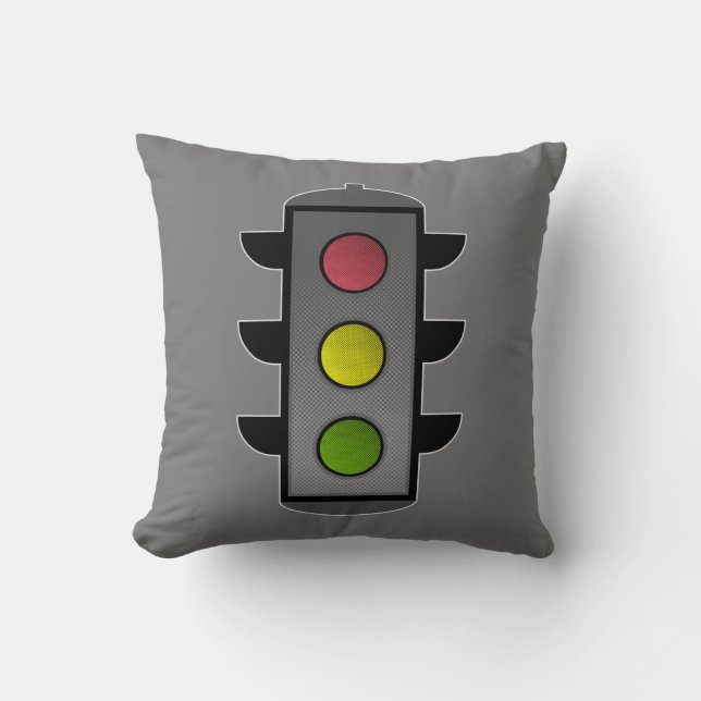 Pop Art Traffic Light Cushion (Front)