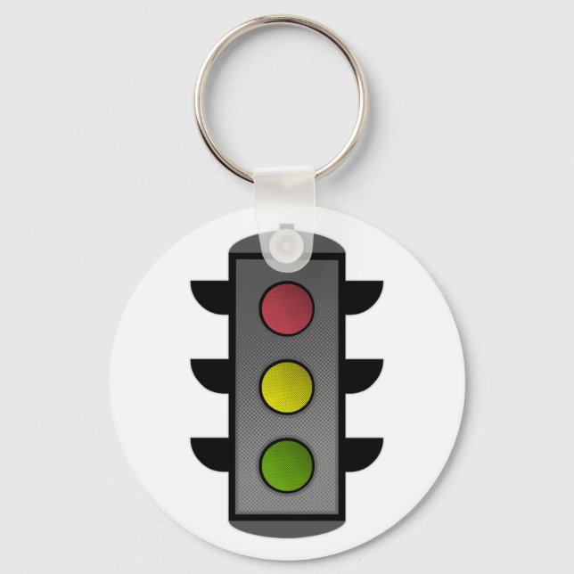 Pop Art Traffic Light Key Ring (Front)