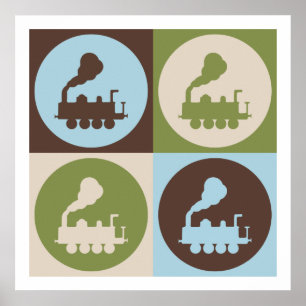 Pop Art Trains Poster