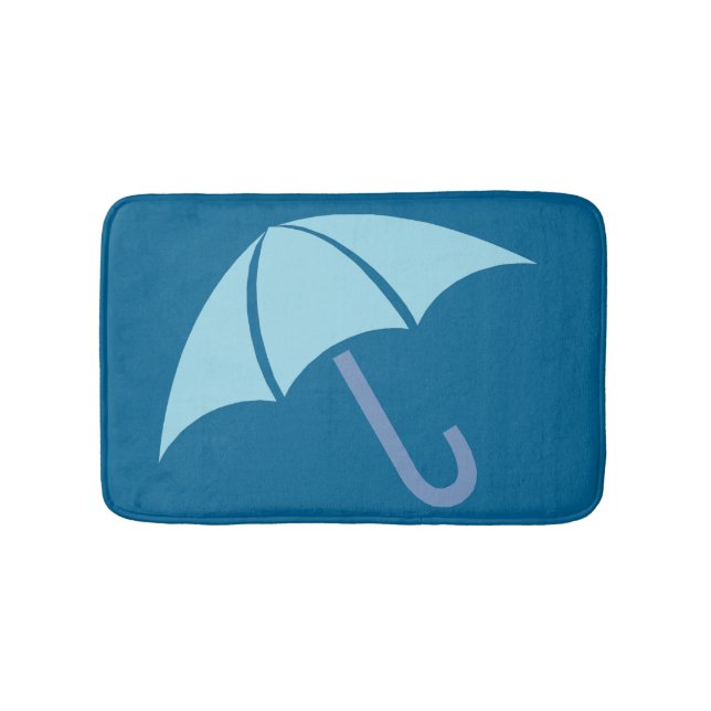 Pop Art Umbrella Blue Bath Mat (Front)