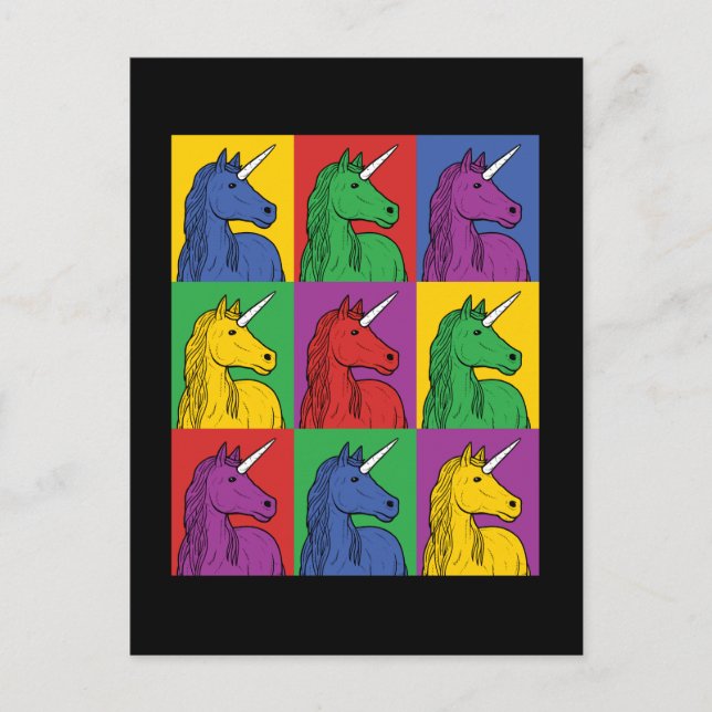 Pop Art Unicorn Postcard (Front)
