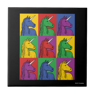 Pop Art Unicorn Tile