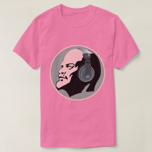 POP ART URBAN PINK LENIN WITH DJ HEADPHONES T-Shirt