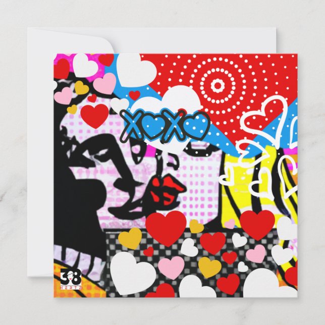Pop Art Valentine Holiday Card (Front)