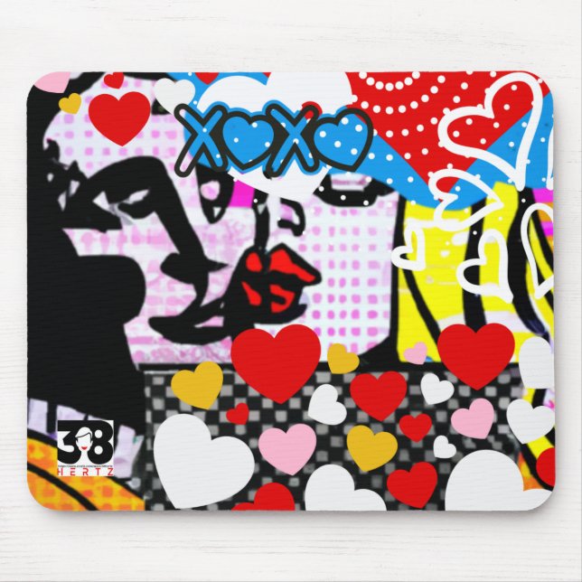 Pop Art Valentine Mouse Mat (Front)