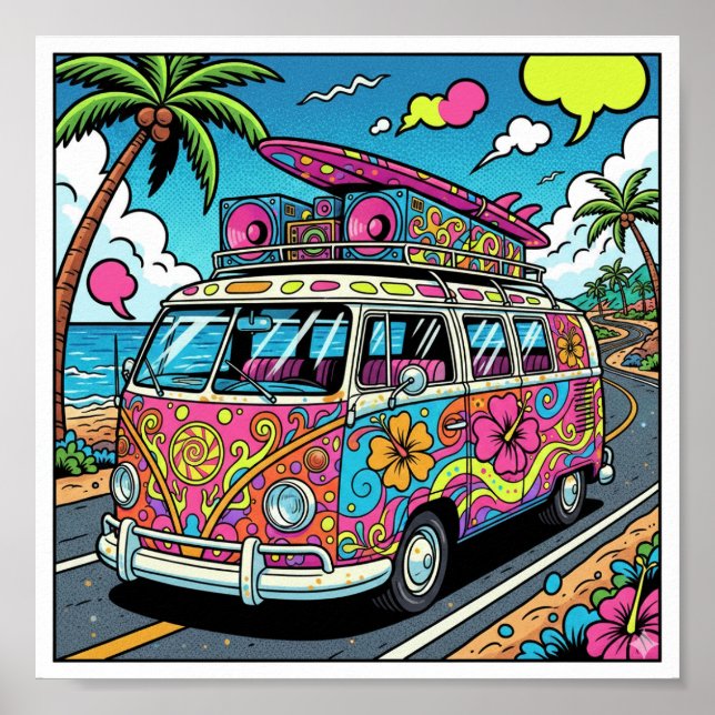 Pop Art Van Poster (Front)