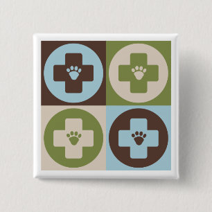 Pop Art Veterinary Medicine 15 Cm Square Badge