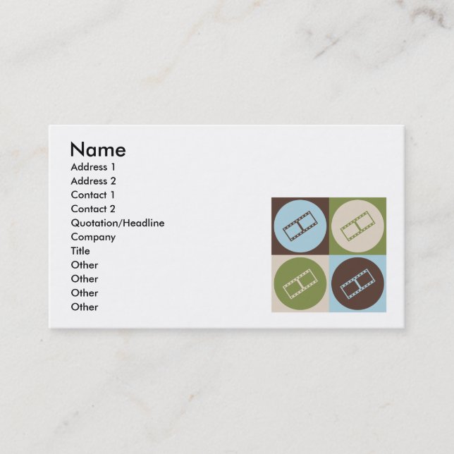 Pop Art Video Editing Business Card (Front)
