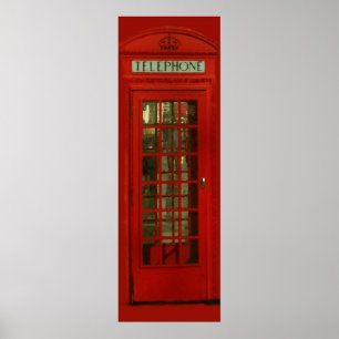 Pop Art Vintage London City Red Telephone Box Poster