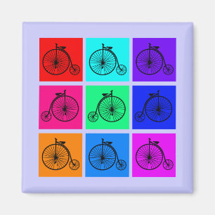 Pop Art Vintage Two Wheeler Bike Apparel Magnet