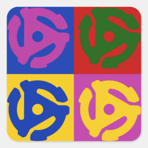 Pop Art Vinyl Record 45 RPM Insert Square Sticker