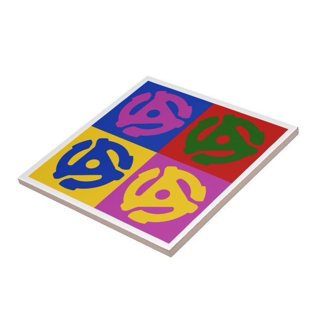 Pop Art Vinyl Record 45 RPM Insert Tile (Side)