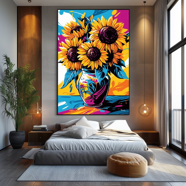 Pop Art Vision of Sunflowers Canvas Print (Creator Uploaded)
