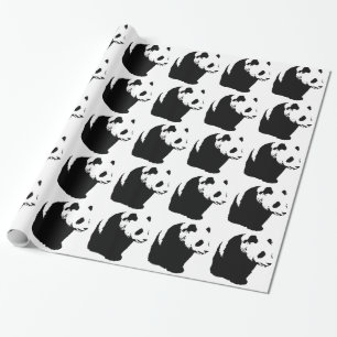 Pop Art Walking Panda Christmas Wrapping Paper