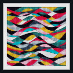 Pop Art Wave Poster<br><div class="desc">This brightly coloured wave design features a touch of Pop Art with a fun waving pattern.</div>