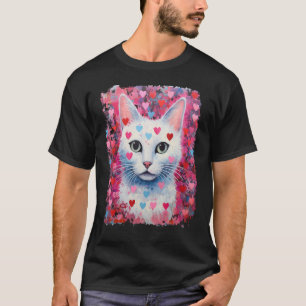 Pop Art White Cat Lover T-Shirt