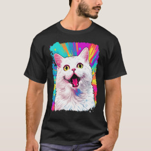 Pop Art White Cat T-Shirt