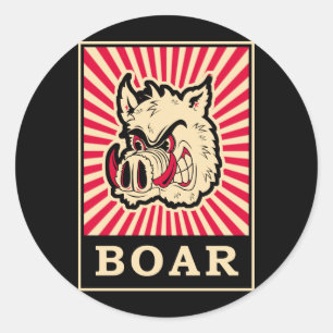 Pop Art Wild Boar Classic Round Sticker