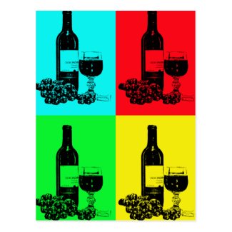 Pop-art Wine and Grapes Art Gifts Postcard