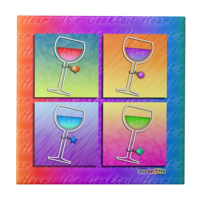Pop Art Wine Coaster Tile (Front)