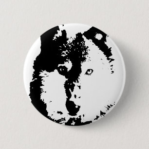 Pop Art Wolf 6 Cm Round Badge