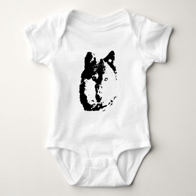 Pop Art Wolf Baby Bodysuit (Front)