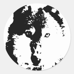 Pop Art Wolf Classic Round Sticker