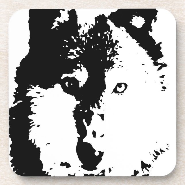 Pop Art Wolf Coaster (Front)