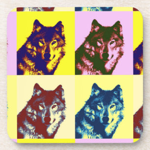 Pop Art Wolf Coaster