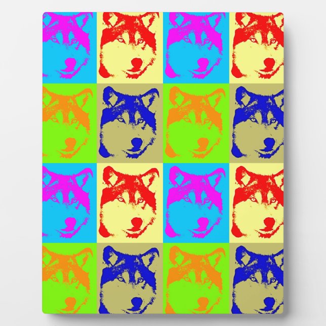 Pop Art Wolf Eyes Plaque (Front)