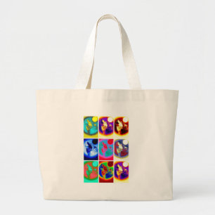 Pop Art Wolf Large Tote Bag