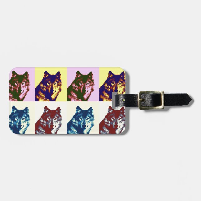 Pop Art Wolf Luggage Tag (Front Horizontal)