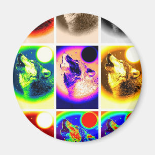 Pop Art Wolf Magnet
