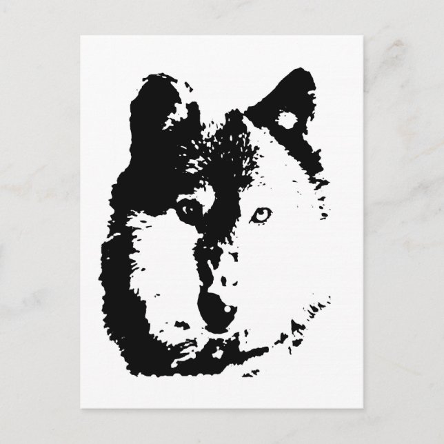 Pop Art Wolf Postcard (Front)