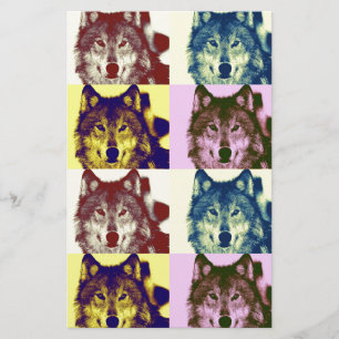 Pop Art Wolf Stationery