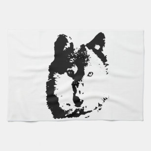 Pop Art Wolf Tea Towel
