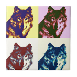 Pop Art Wolf Tile