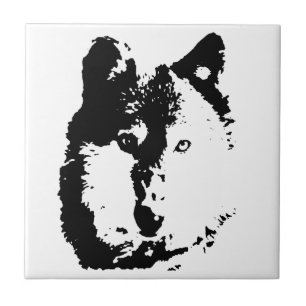 Pop Art Wolf Tile